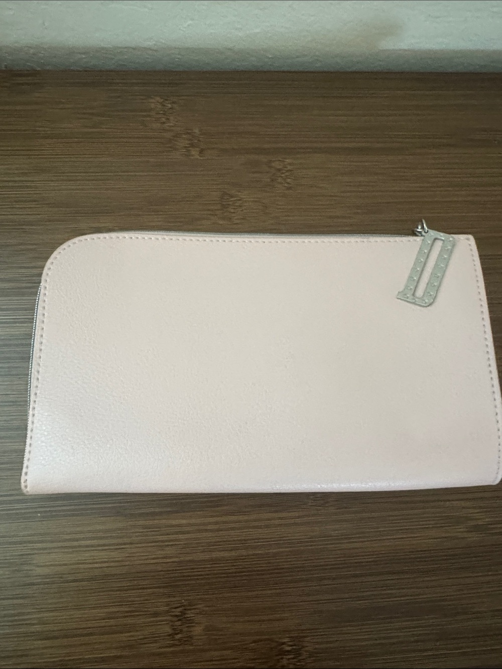 Dior Light Pink Embossed Logo Zip Pouch - Picture 2 of 5